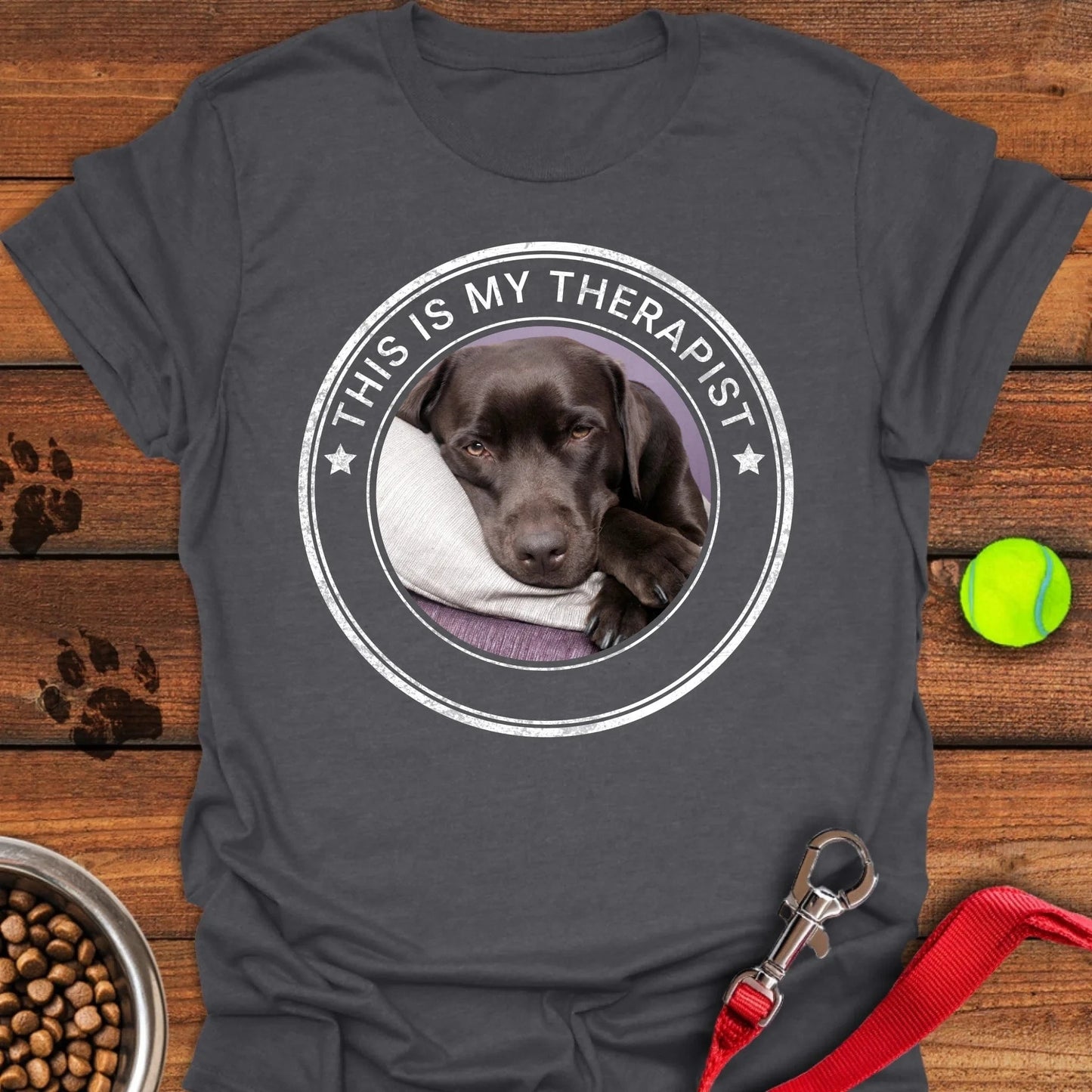 Personalized My Therapist Lab Unisex Softstyle T-Shirt Dark Heather