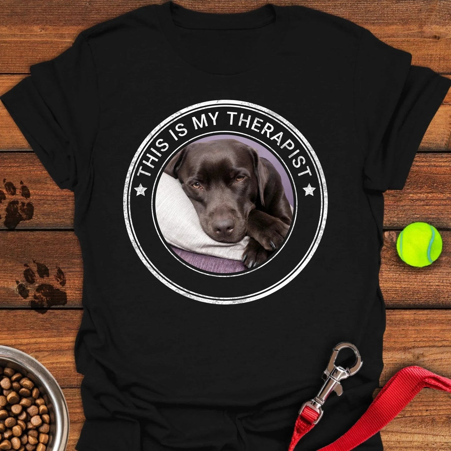 Personalized My Therapist Lab T-Shirt Unisex Softstyle T-Shirt Black