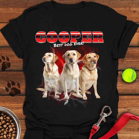 Personalized Bootleg Labrador Unisex Softstyle T-Shirt copy Black