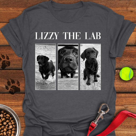 Personalized Lab Photo Frame Unisex Softstyle T-Shirt Dark Heather