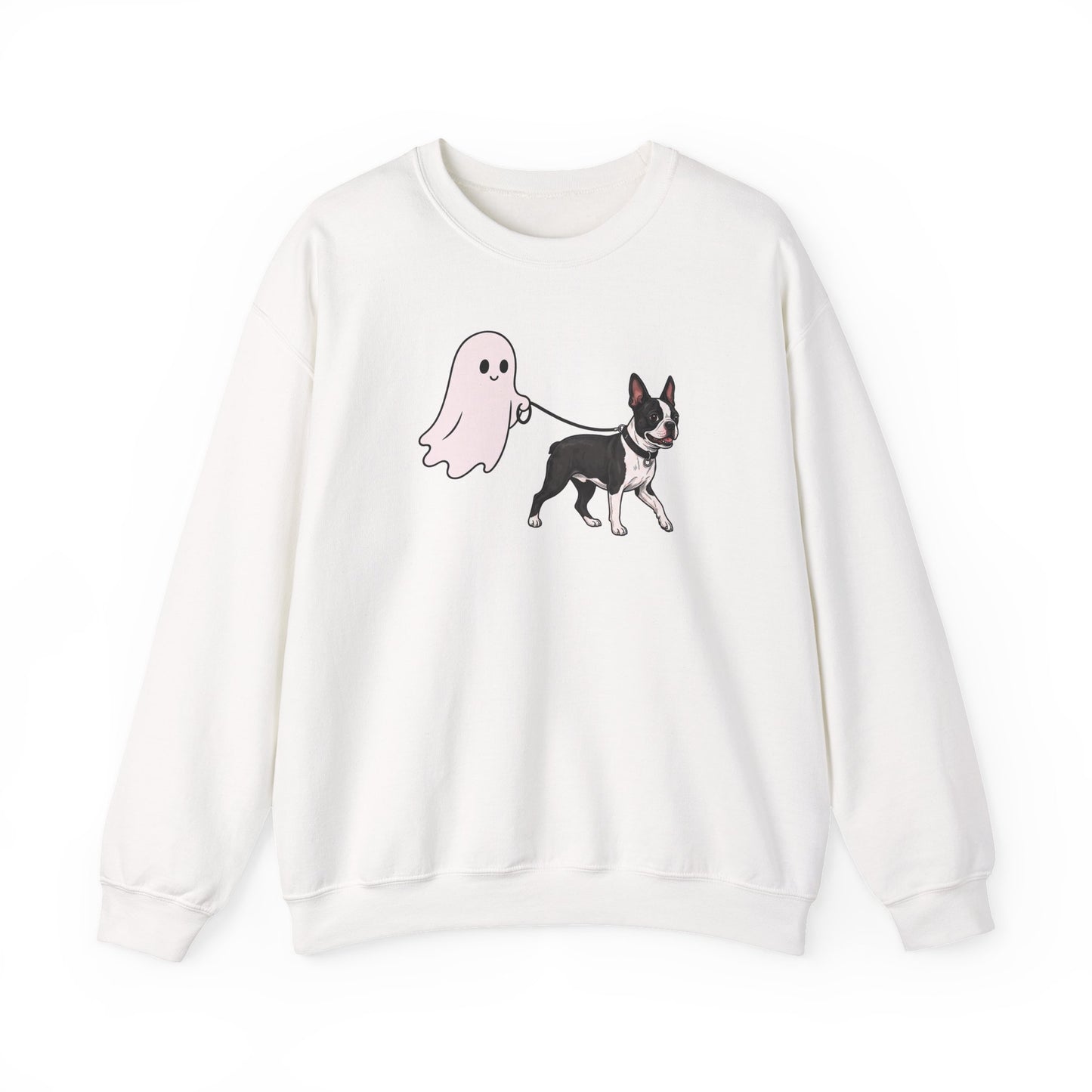 Boston Terrier Ghost Walk Crewneck Sweatshirt