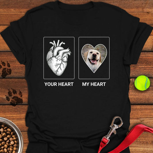 Personalized My Heart Labrador T-Shirt Unisex Softstyle T-Shirt Black