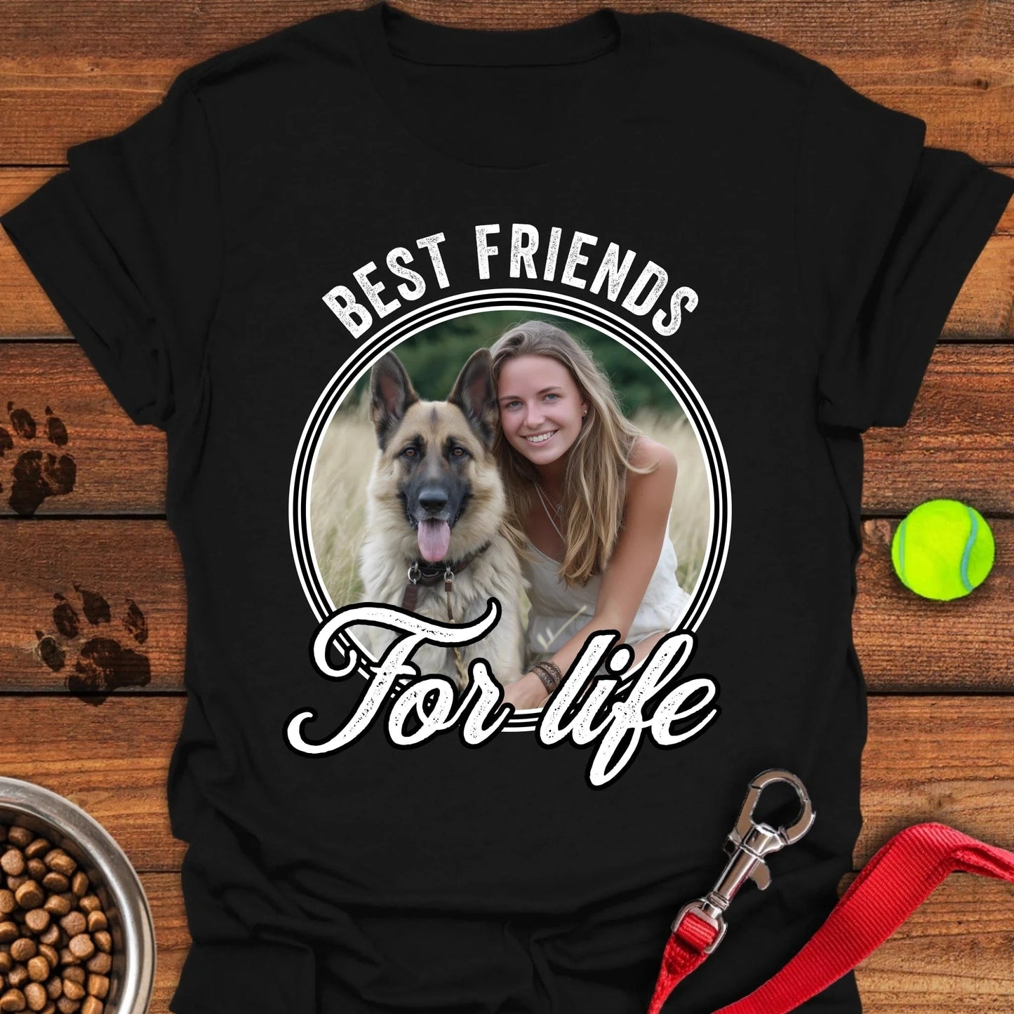 Personalized Best Friends Dog Unisex Softstyle T-Shirt Black