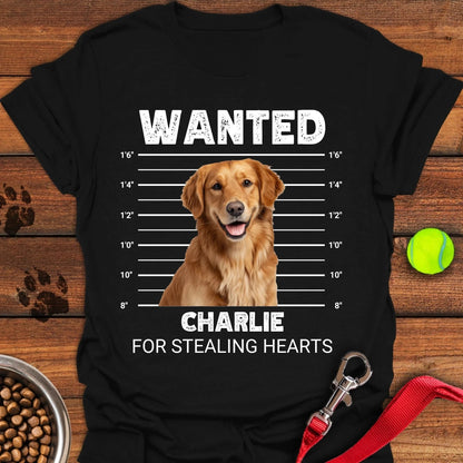 Personalized Mugshot Golden Retriever T-Shirt Unisex Softstyle T-Shirt Black