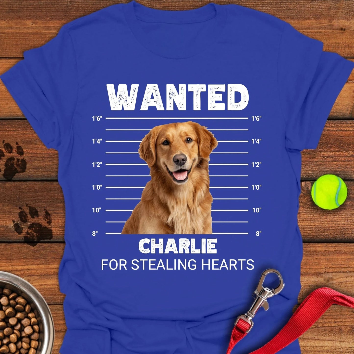 Personalized Mugshot Golden Retriever T-Shirt Unisex Softstyle T-Shirt Royal