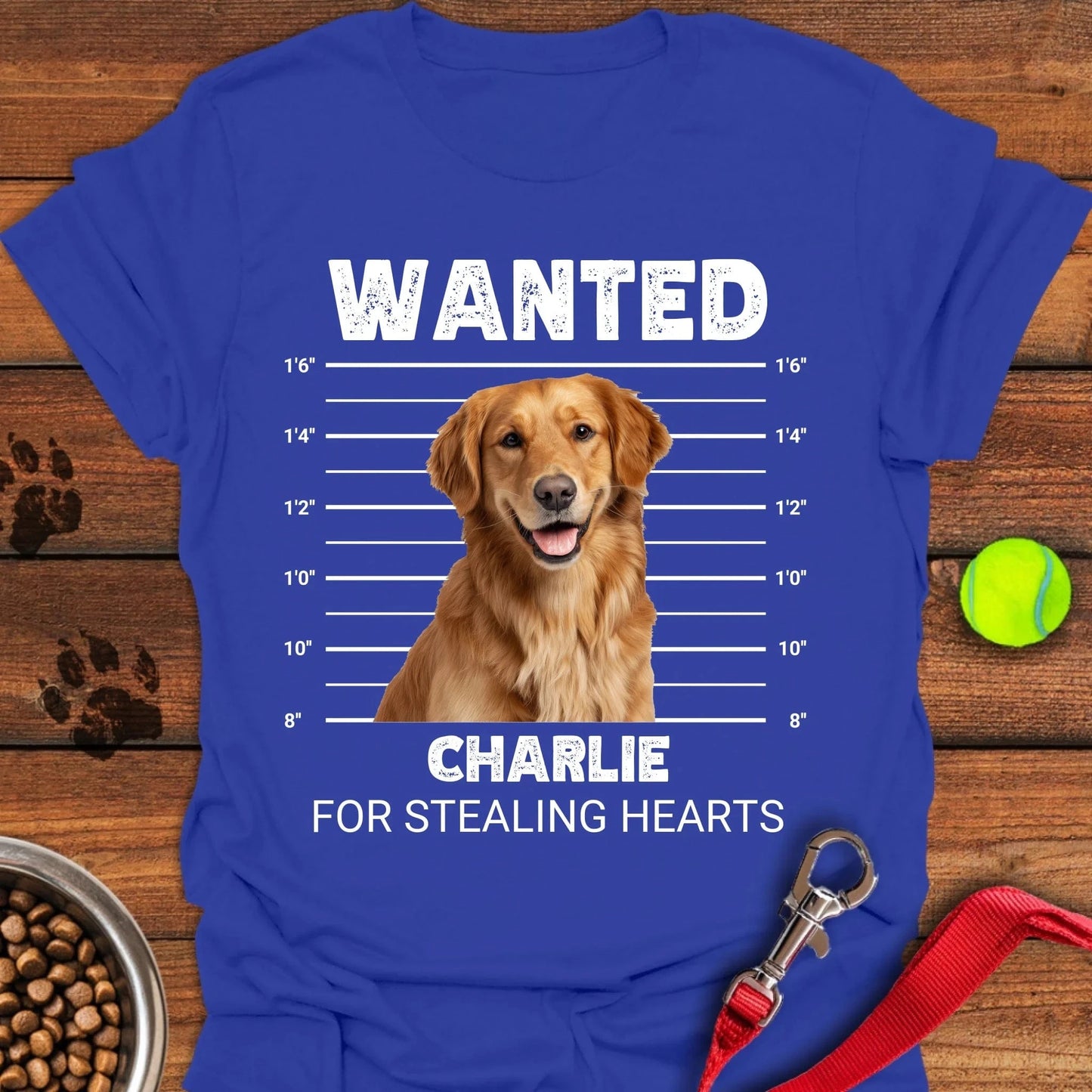 Personalized Mugshot Golden Retriever T-Shirt