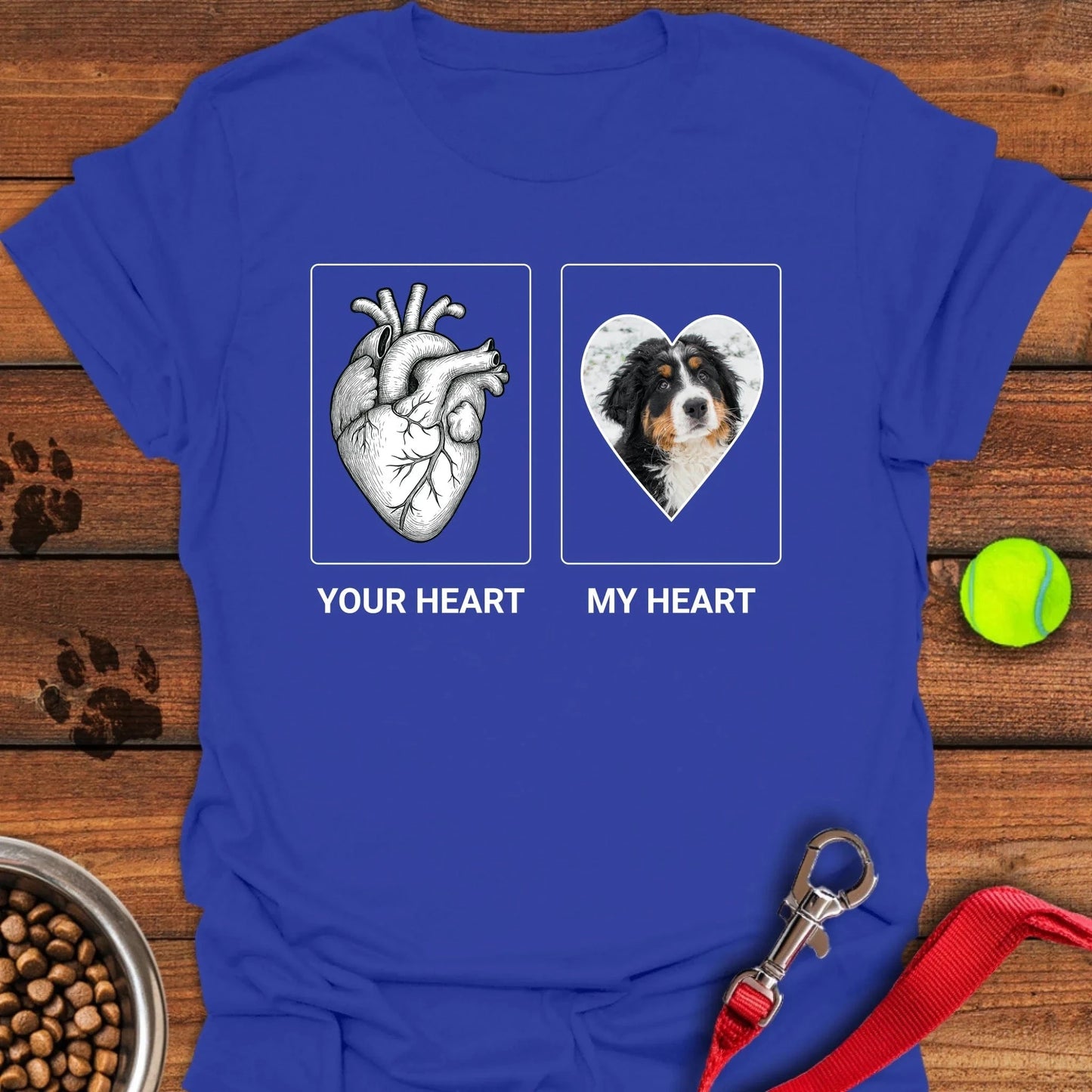 Personalized My Heart Dog Unisex Softstyle T-Shirt Royal