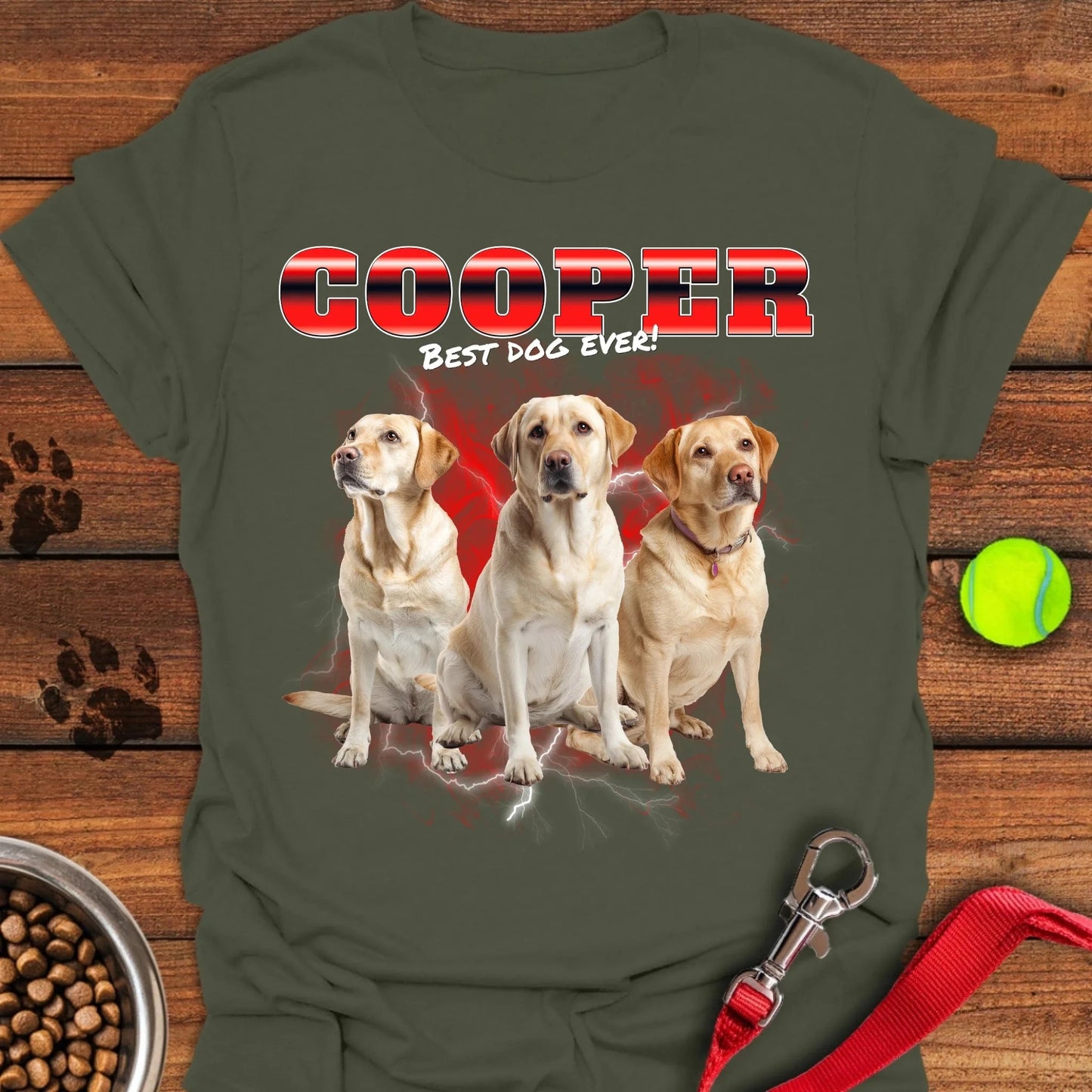 Personalized Bootleg Dog Unisex Softstyle T-Shirt Military Green