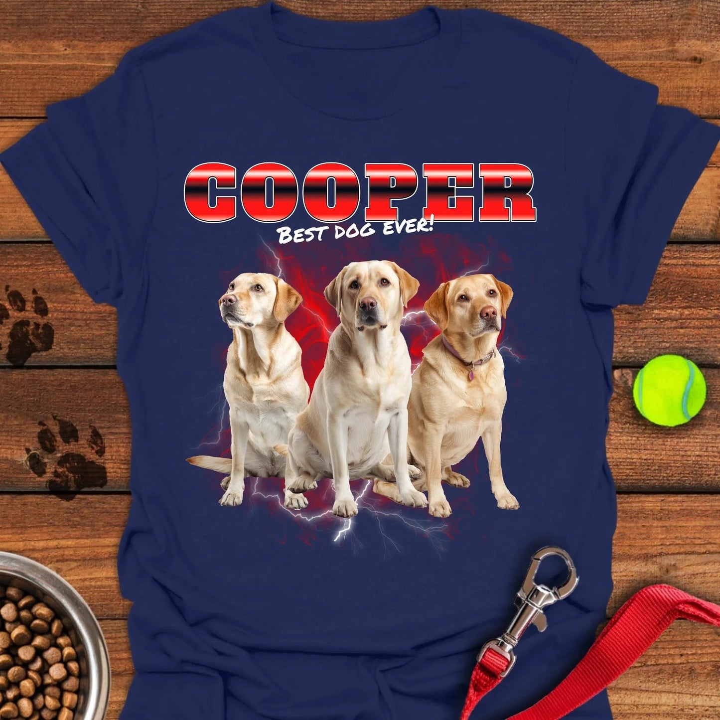 Personalized Bootleg Dog Unisex Softstyle T-Shirt Navy