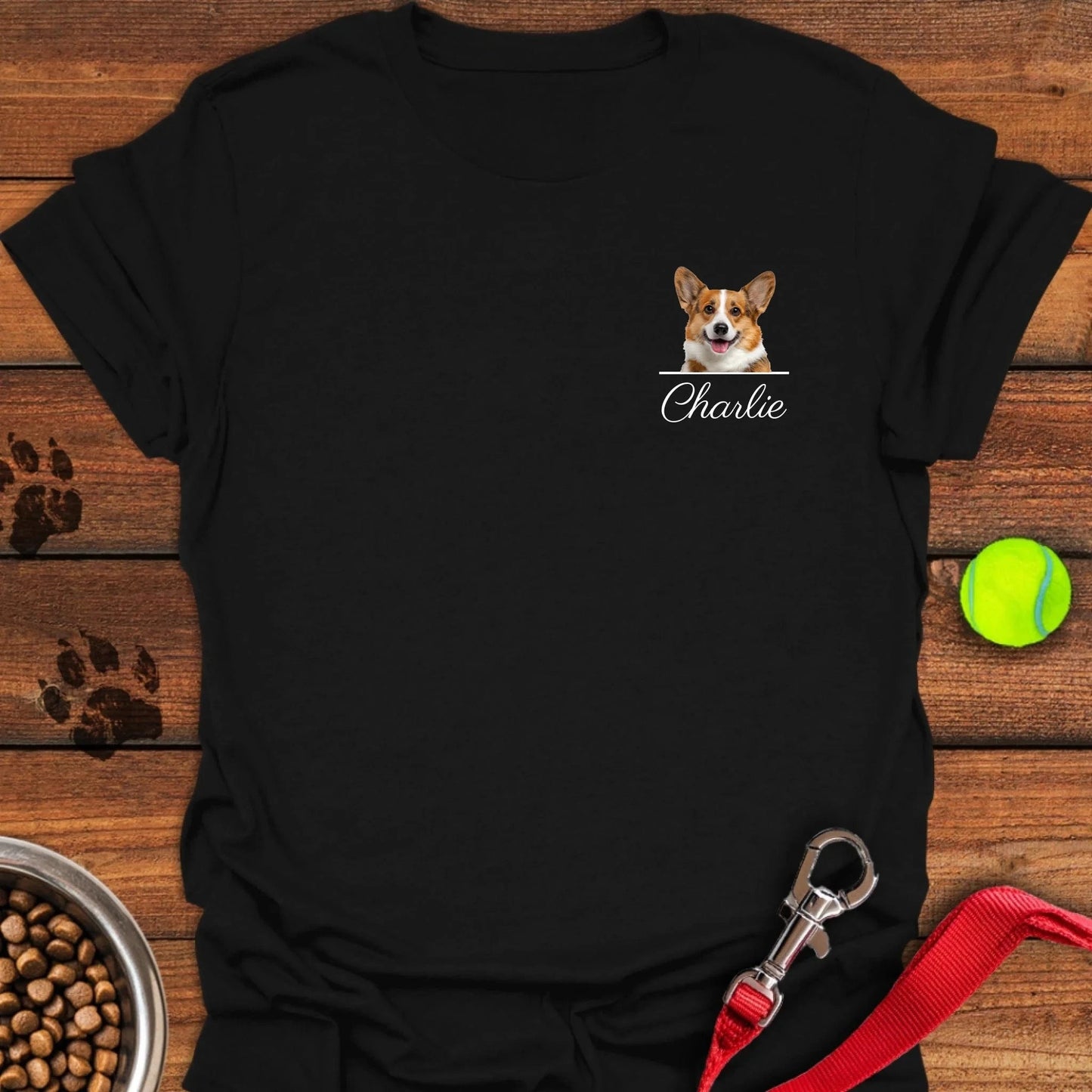 Personalized Dog Logo Chest Unisex Softstyle T-Shirt Black