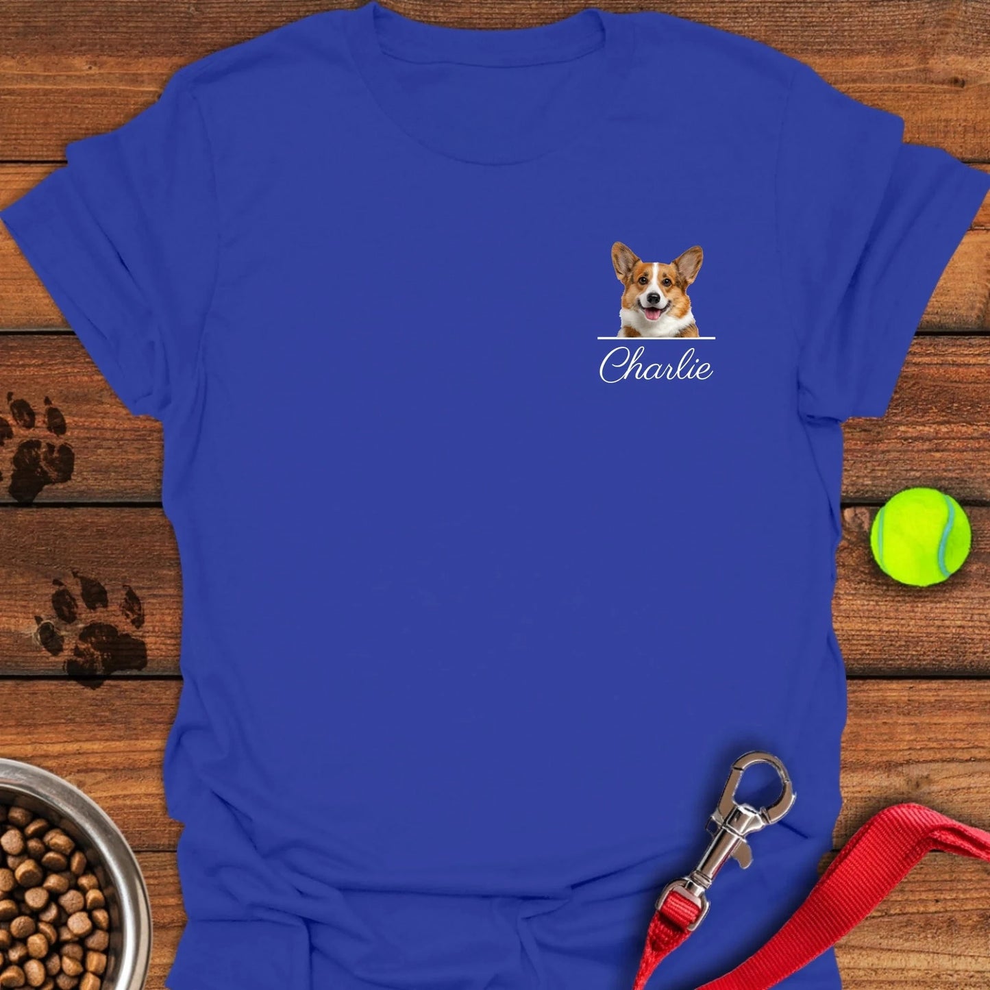 Personalized Dog Logo Chest Unisex Softstyle T-Shirt Royal