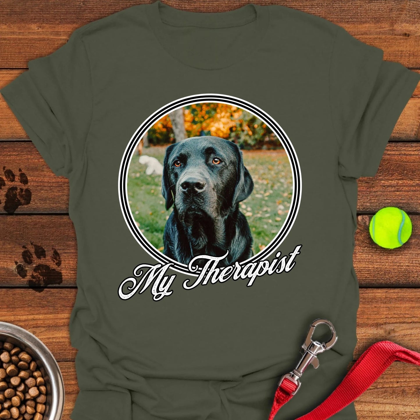 Personalized My Therapist Lab T-Shirt Unisex Softstyle T-Shirt Military Green