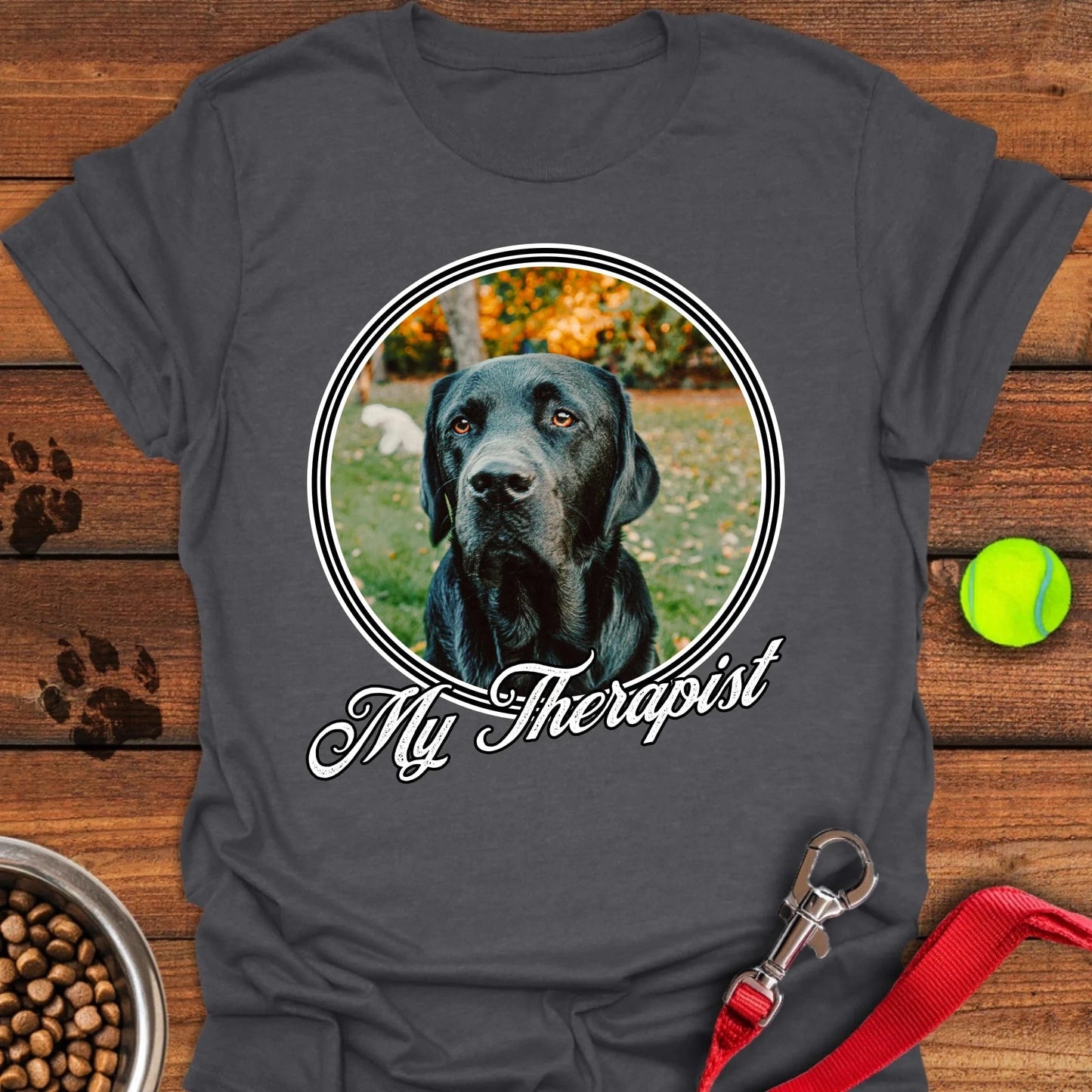 Personalized My Therapist Lab T-Shirt Unisex Softstyle T-Shirt Dark Heather