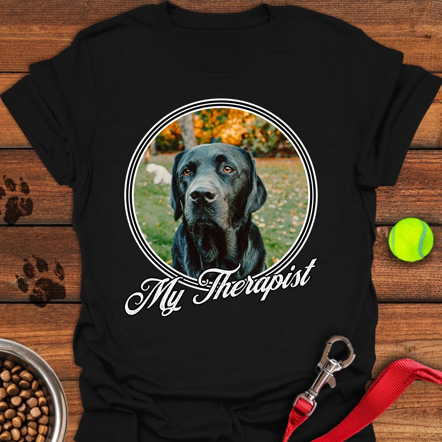 Personalized My Therapist Lab T-Shirt Unisex Softstyle T-Shirt Black