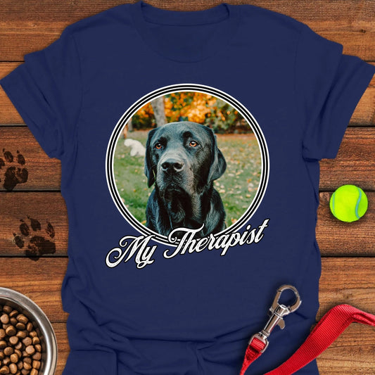 Personalized My Therapist Lab T-Shirt Unisex Softstyle T-Shirt Navy