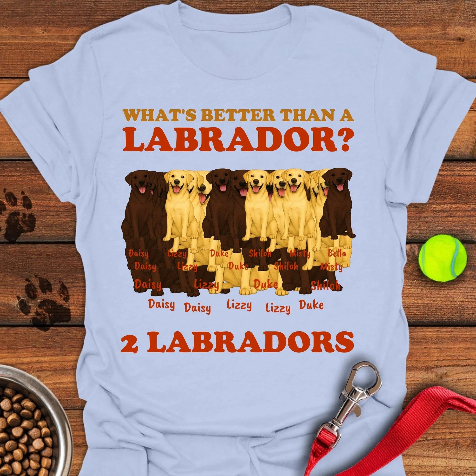 Personalized Labrador T-Shirt Unisex Softstyle T-Shirt Light Blue