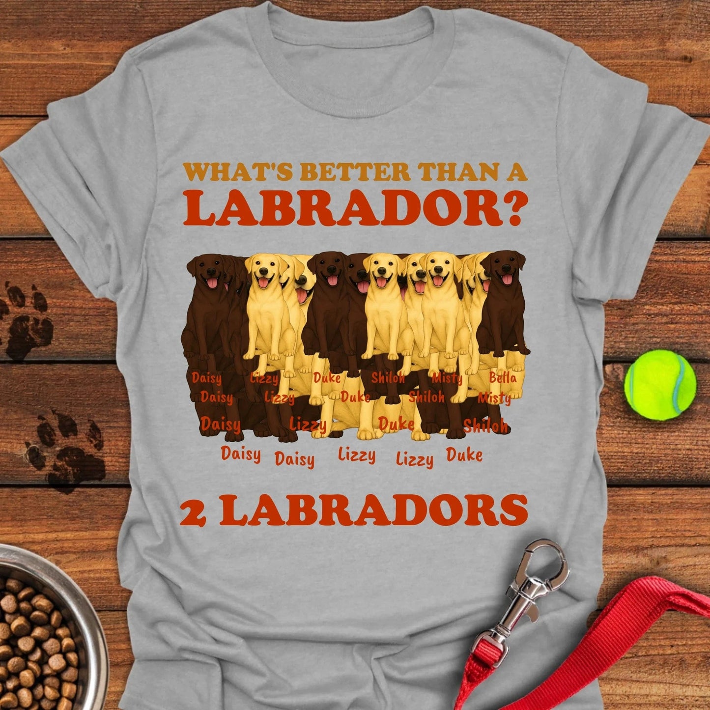 Personalized Labrador T-Shirt Unisex Softstyle T-Shirt Sport Grey