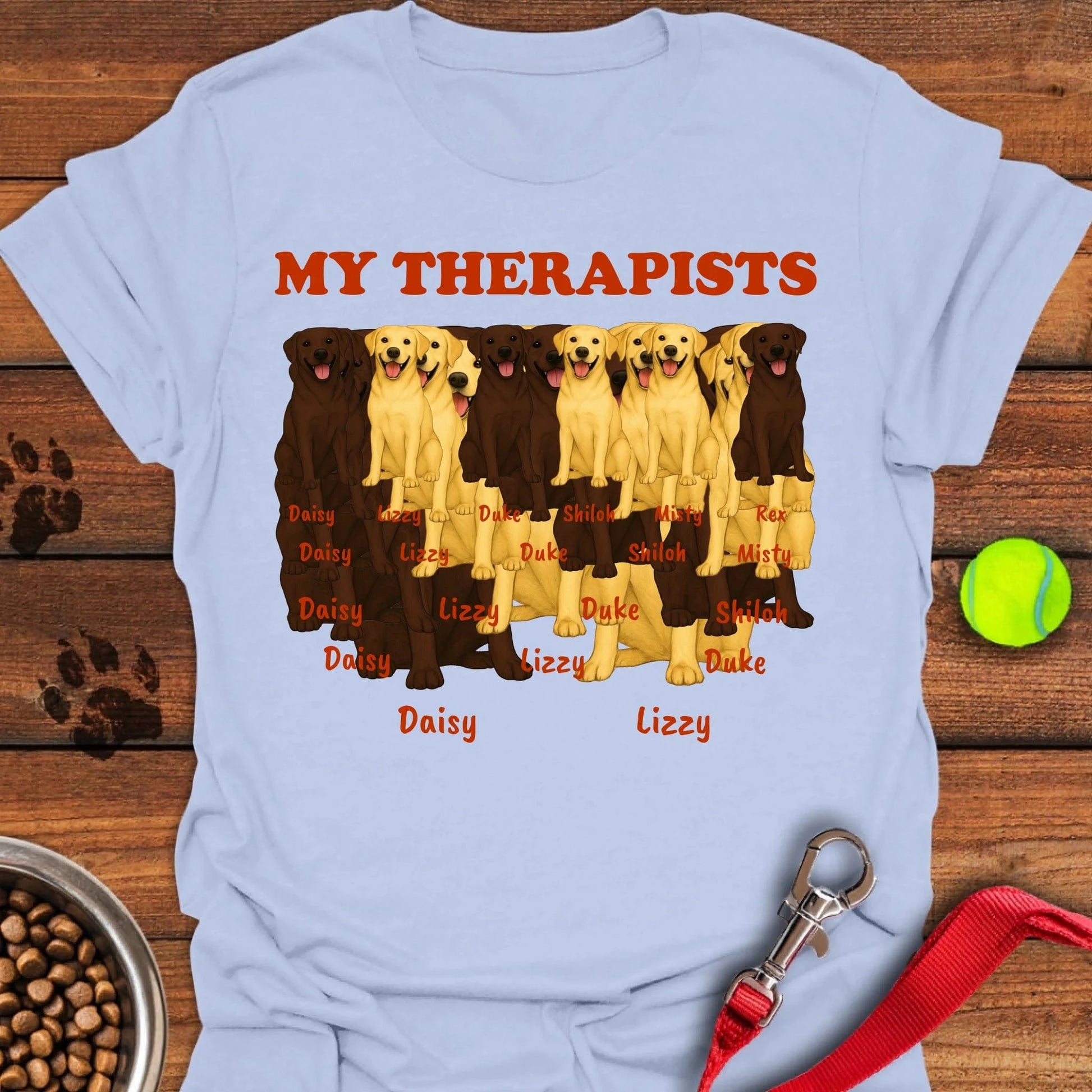 Personalized Therapist Labrador T-Shirt Unisex Softstyle T-Shirt Light Blue