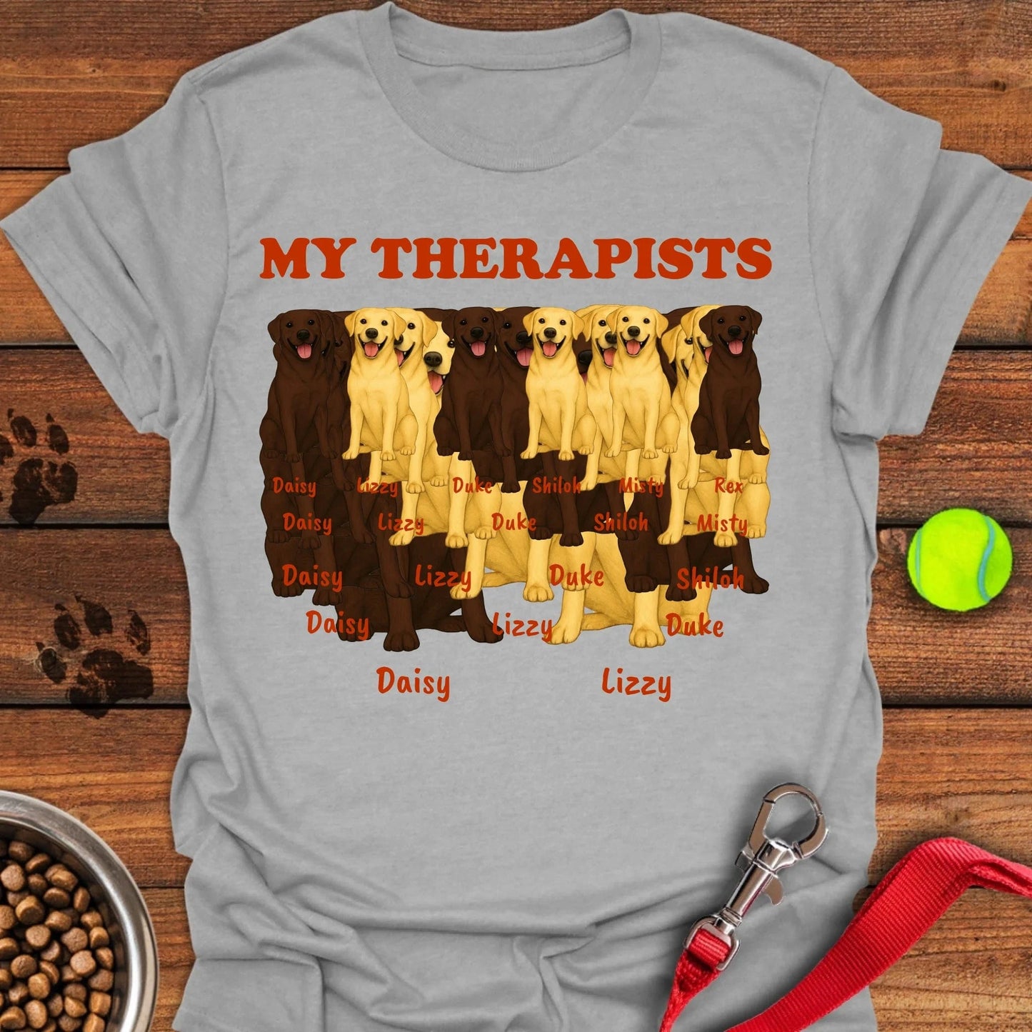Personalized Therapist Labrador Unisex Softstyle T-Shirt Sport Grey