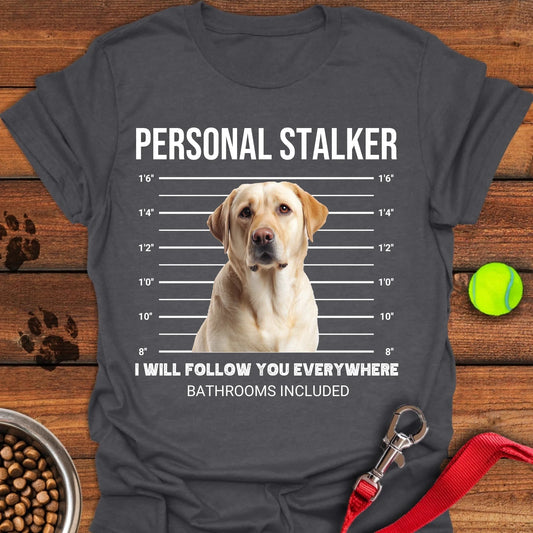 Personalized Labrador Stalker T-Shirt Unisex Softstyle T-Shirt Dark Heather