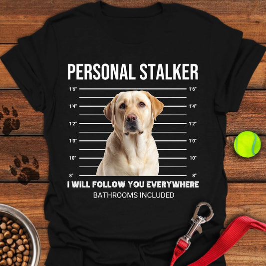 Personalized Labrador Stalker Unisex Softstyle T-Shirt Black
