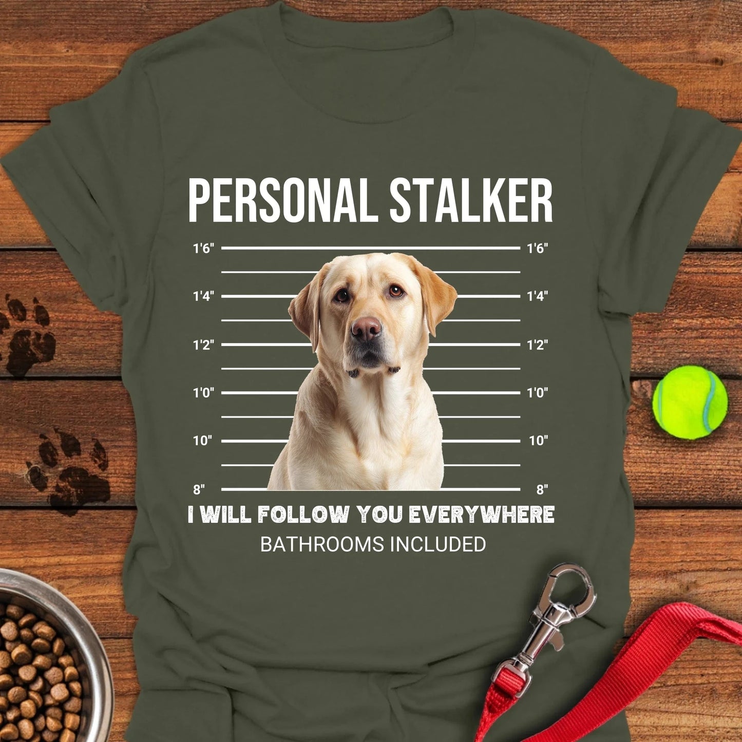 Personalized Labrador Stalker T-Shirt Unisex Softstyle T-Shirt Military Green