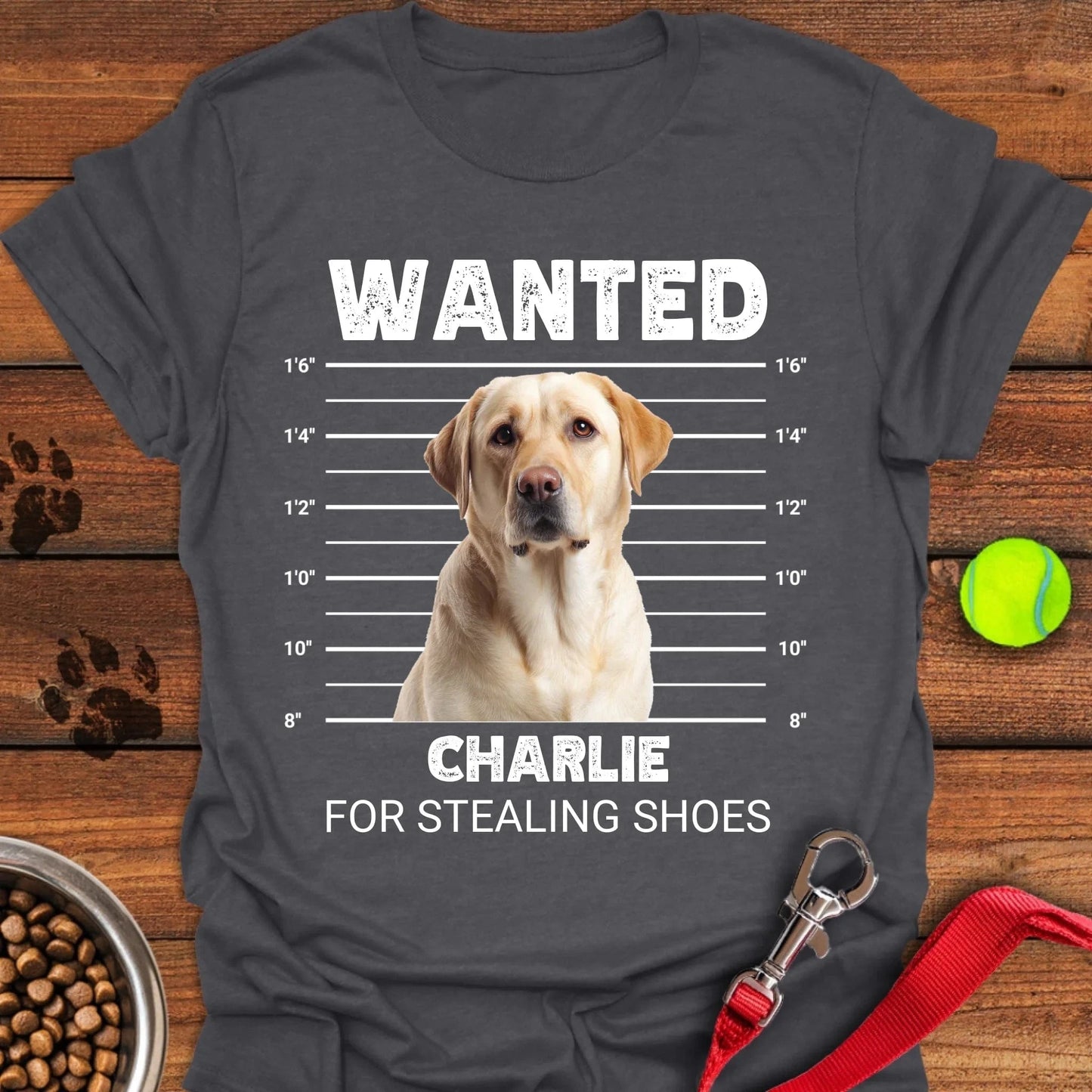 Personalized Labrador Mugshot Unisex Softstyle T-Shirt Dark Heather