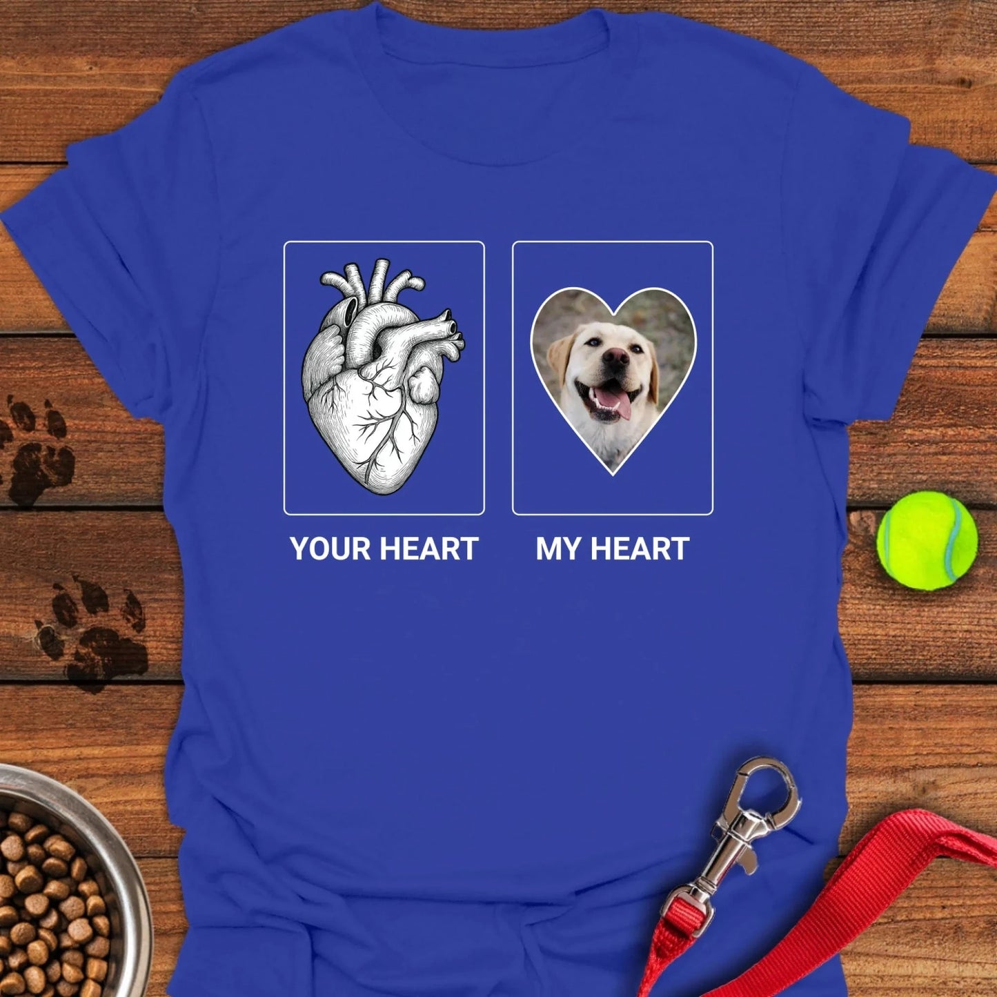 Personalized My Heart Labrador Unisex Softstyle T-Shirt Royal