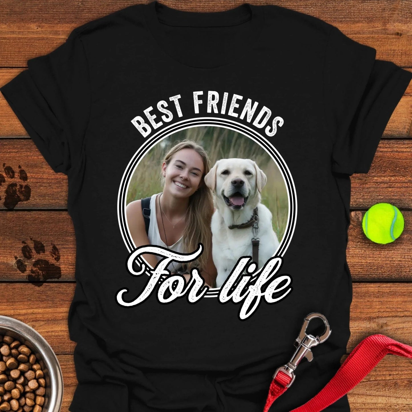 Personalized Best Friends Labrador Unisex Softstyle T-Shirt Black