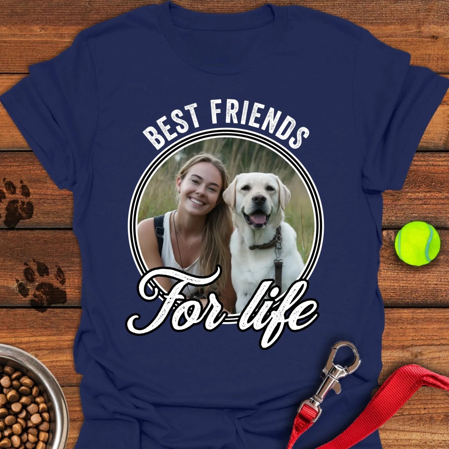 Personalized Best Friends Labrador Unisex Softstyle T-Shirt Navy
