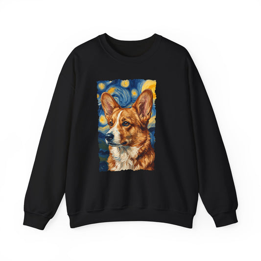 Cardigan Welsh Corgi Red Van Gogh Crewneck Sweatshirt