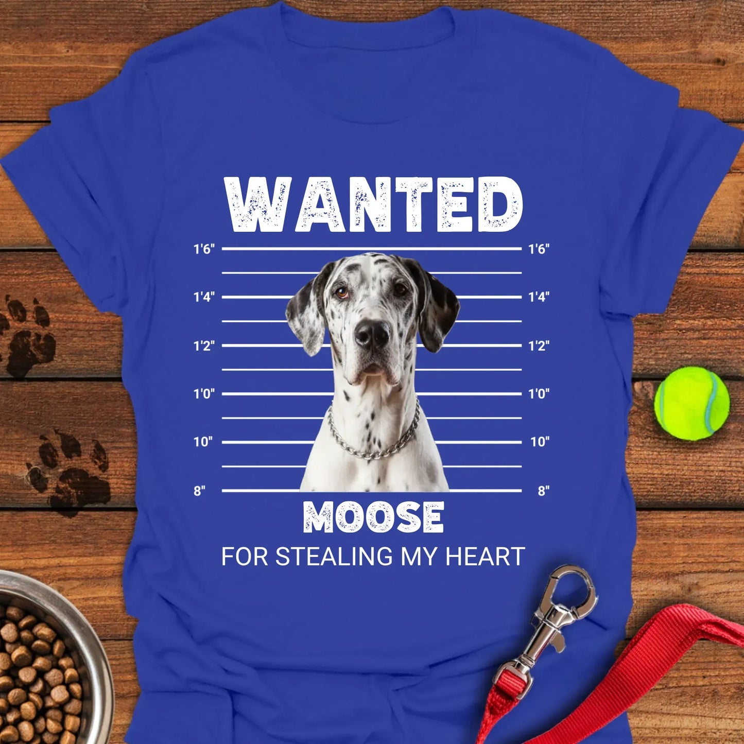 Personalized Great Dane Mugshot Unisex Softstyle T-Shirt Royal
