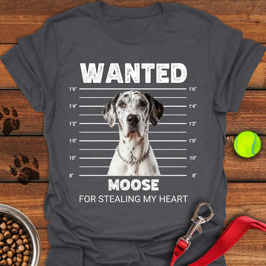Personalized Great Dane Mugshot Unisex Softstyle T-Shirt Dark Heather