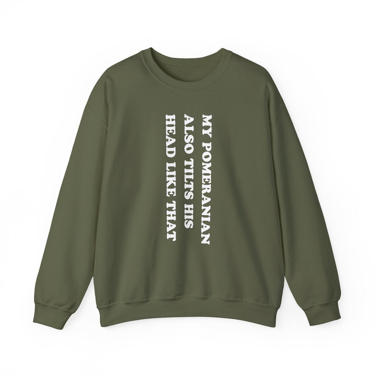 Pomeranian Tilts His Head Crewneck Sweatshirt