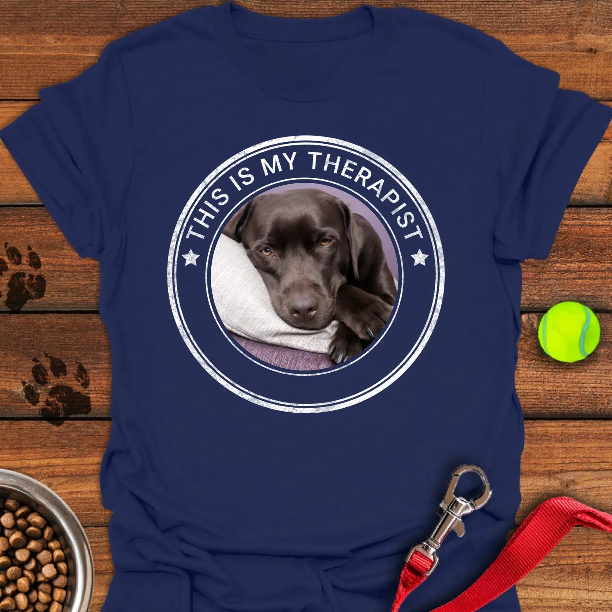 Personalized My Therapist Lab T-Shirt Unisex Softstyle T-Shirt Navy