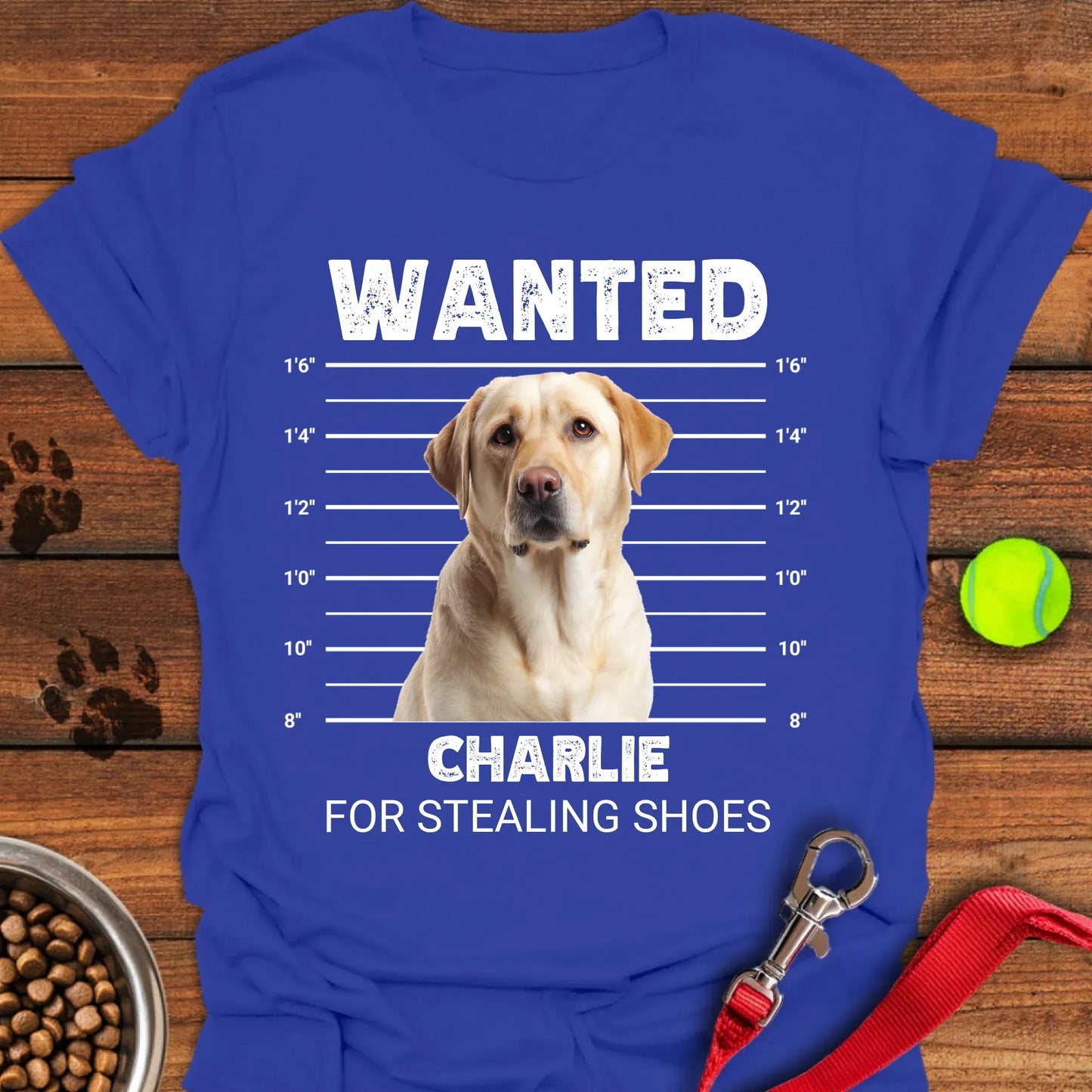 Personalized Labrador Mugshot T-Shirt Unisex Softstyle T-Shirt Royal