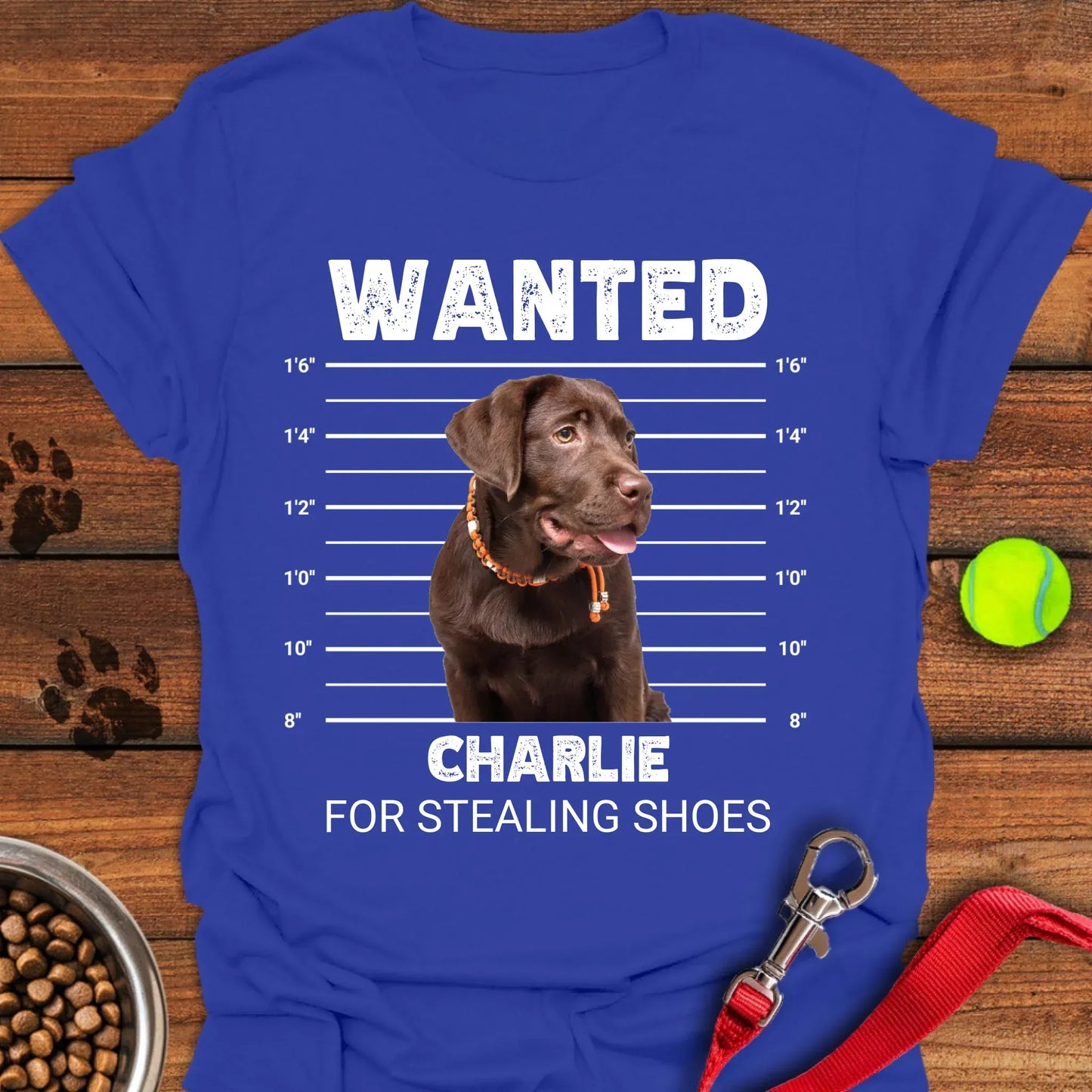 Personalized Chocolate Labrador Mugshot T-Shirt Unisex Softstyle T-Shirt Royal