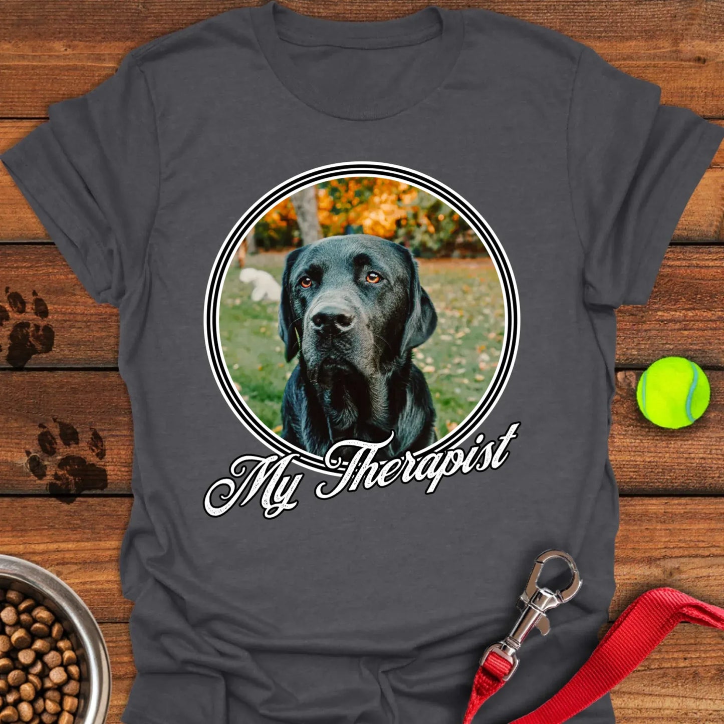 Personalized My Therapist Lab T-Shirt Unisex Softstyle T-Shirt Dark Heather