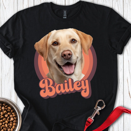 Personalized Labrador Portrait Unisex Softstyle T-Shirt Black