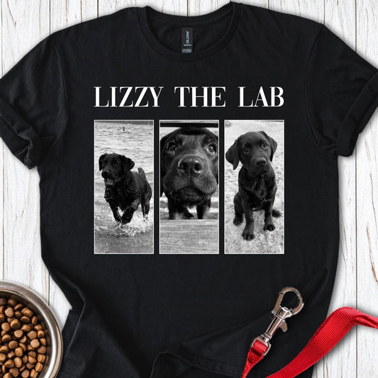 Personalized Lab Photo Frame T-Shirt Unisex Softstyle T-Shirt Black