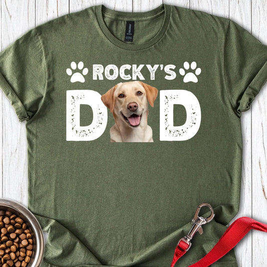 Personalized Lab Dad T-Shirt Unisex Softstyle T-Shirt Military Green