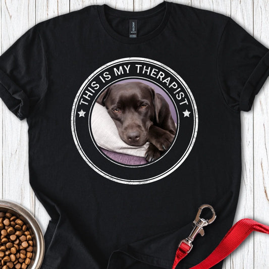 Personalized My Therapist Lab T-Shirt Unisex Softstyle T-Shirt Black