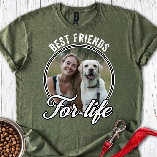 Personalized Best Friends Labrador T-Shirt Unisex Softstyle T-Shirt Military Green