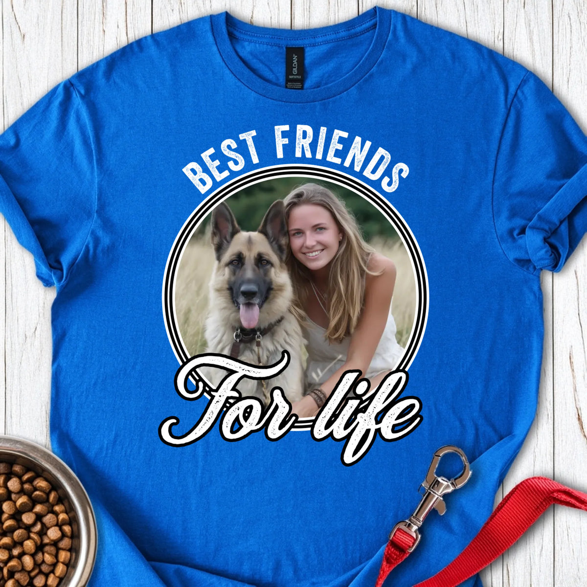 Personalized Best Friends Dog T-Shirt Unisex Softstyle T-Shirt Royal