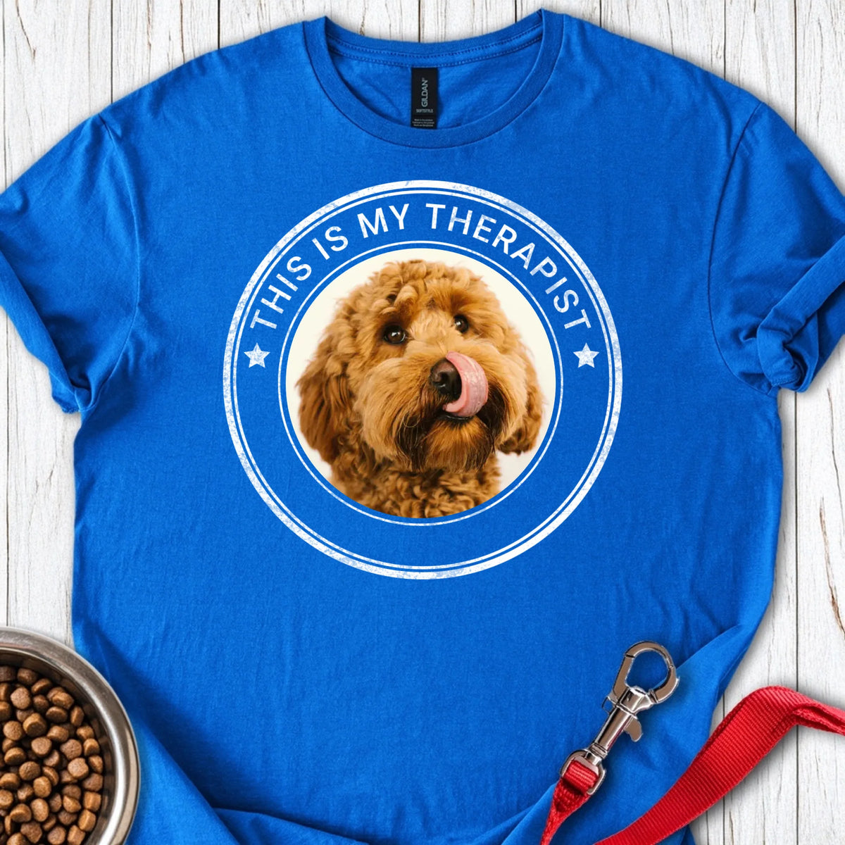 Personalized Dog My Therapist T-Shirt Unisex Softstyle T-Shirt Royal