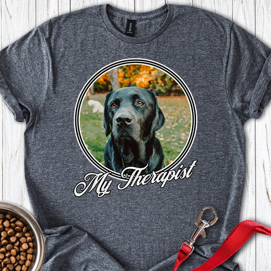 Personalized My Therapist Lab T-Shirt Unisex Softstyle T-Shirt Dark Heather