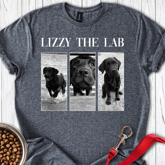 Personalized Dog Photo Frame T-Shirt Unisex Softstyle T-Shirt Dark Heather