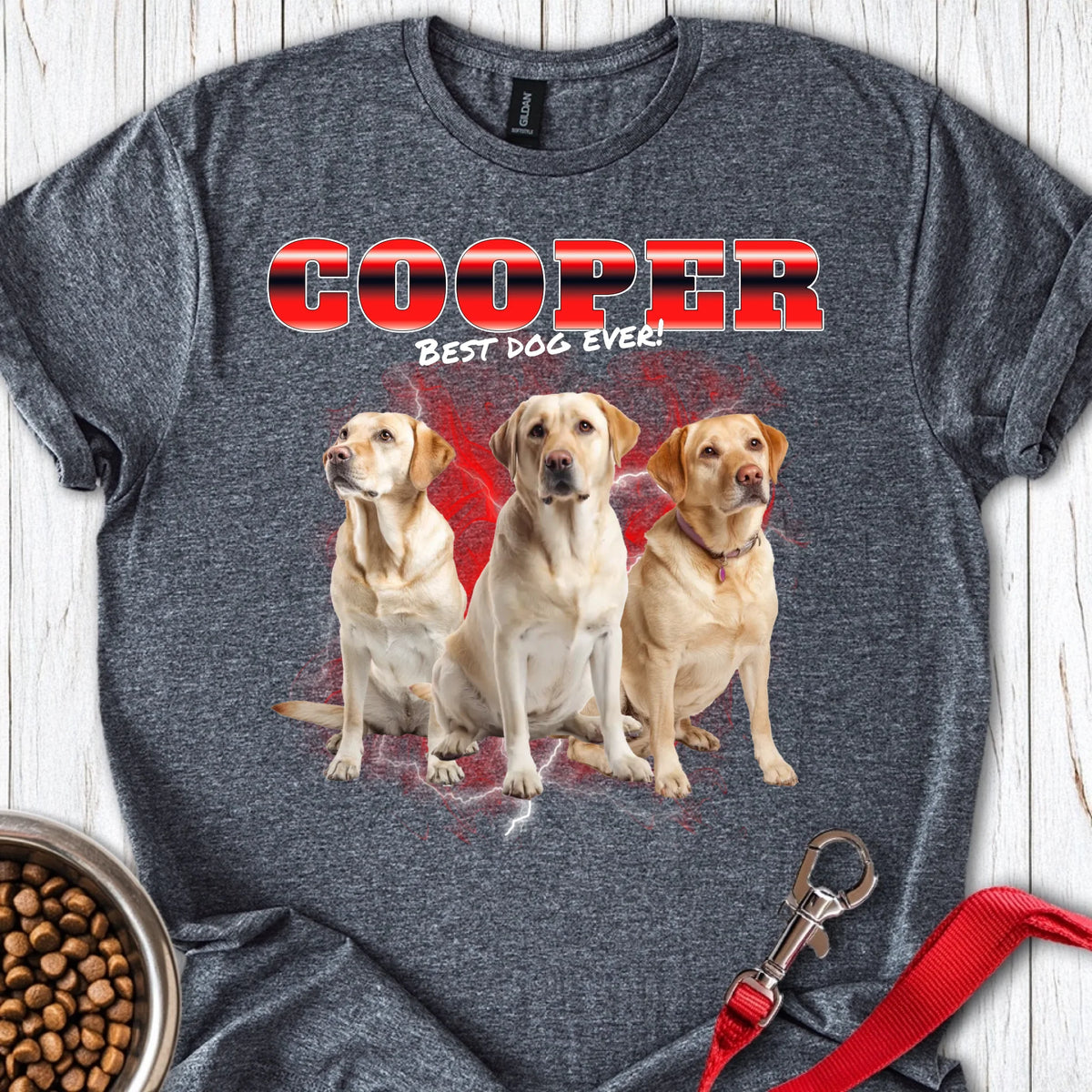 Personalized Bootleg Dog T-Shirt Unisex Softstyle T-Shirt Dark Heather