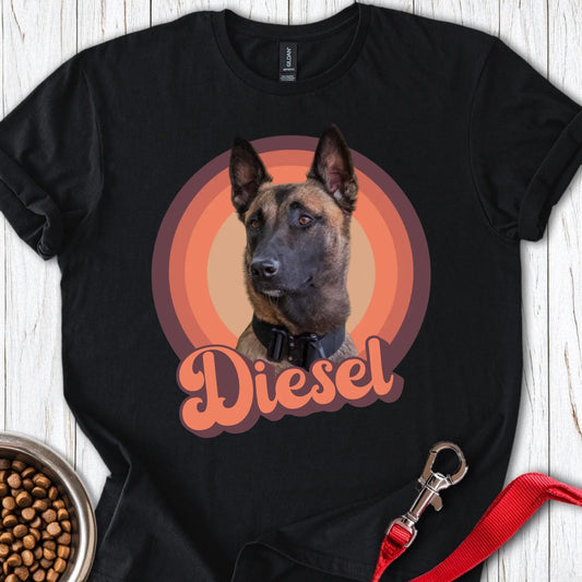 Belgian Malinois Portrait Unisex Softstyle T-Shirt Black