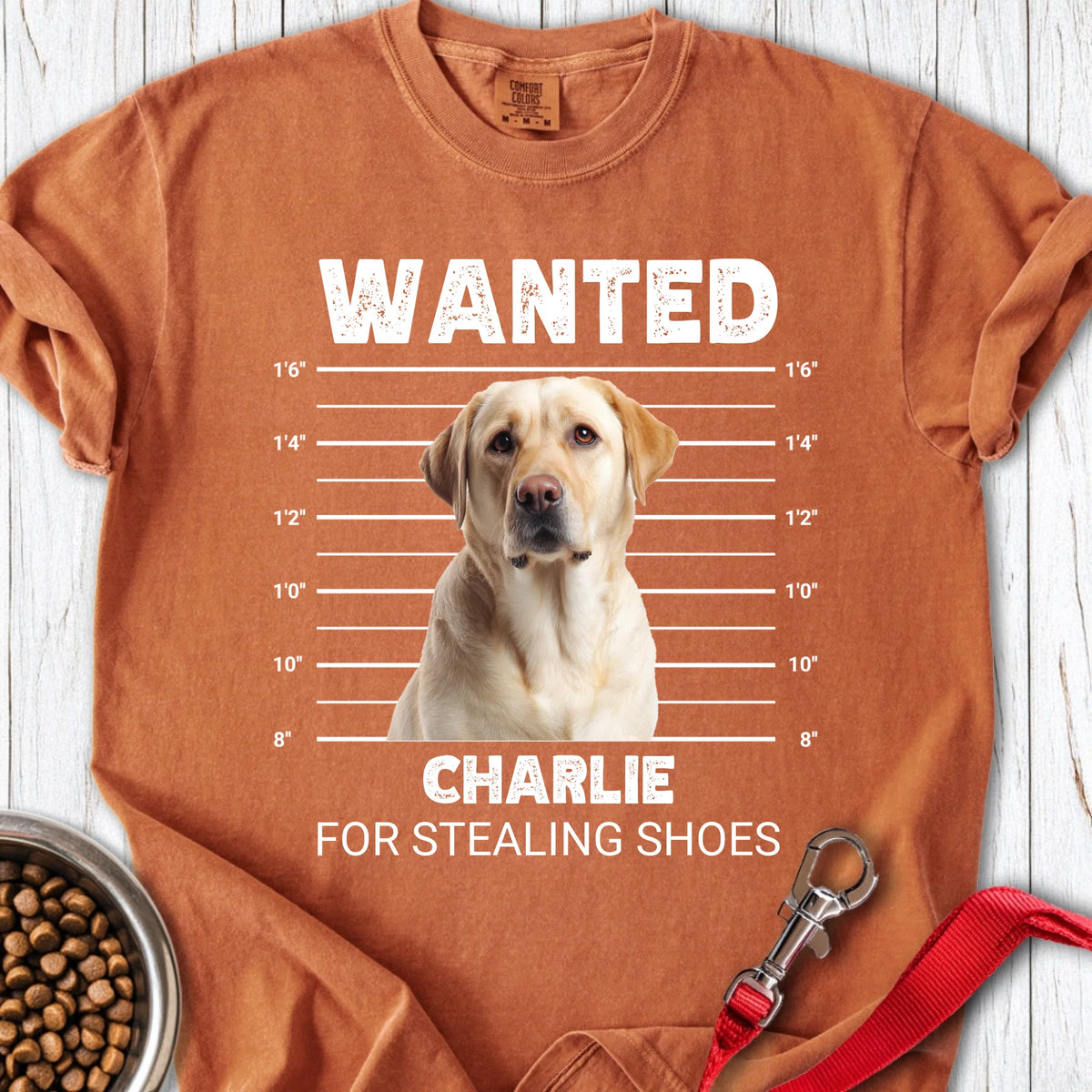 Personalized Dog Mugshot Premium Tee Unisex Garment-Dyed T-shirt Yam